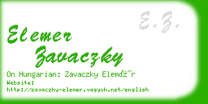 elemer zavaczky business card
